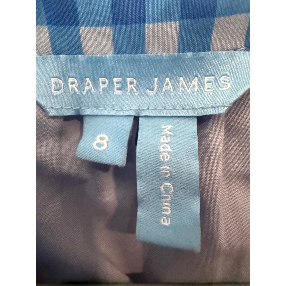 Draper James Patio Shirtdress Blue Gingham Flutter Sleeve Midi Dress 8 Medium - Picture 5 of 8